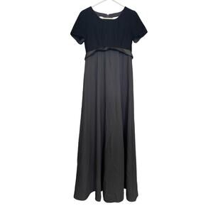 AL'S Formal Wear Black Velvet Dress | Size 6 | Floor Length Elegant Evening Gown